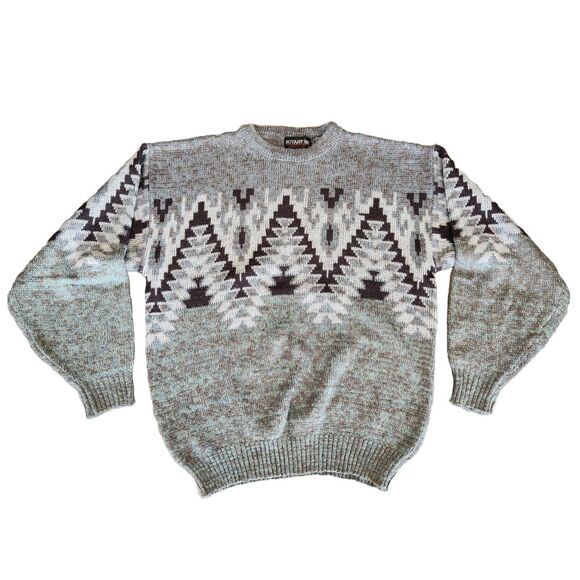 Western Knitted Sweater Mens XL Southwestern‎ Aztec Country Style Cowboy Tribal - Picture 1 of 8